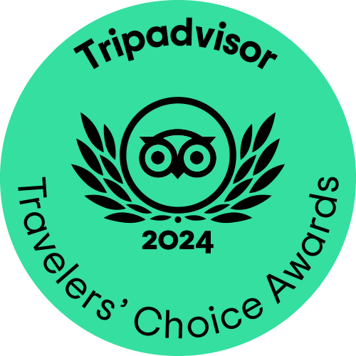 Tripadvisor Travelers' Choice 2024 award for top travel destinations.